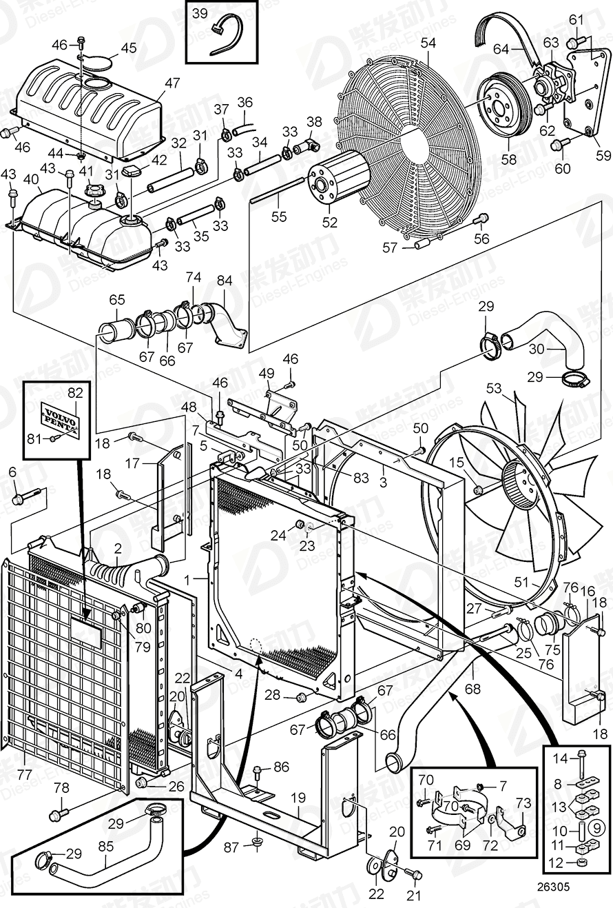 沃尔沃 中冷器进气软管 1676199 图纸